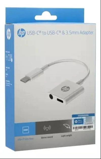 ADAPTADOR USB-C A USB-C Y JACK 3,5MM BLANCO - 3