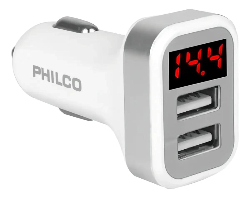 GENÉRICO CARGADOR DE AUTO 2 PUERTOS USB CON PANTALLA LED 5V 3.1A