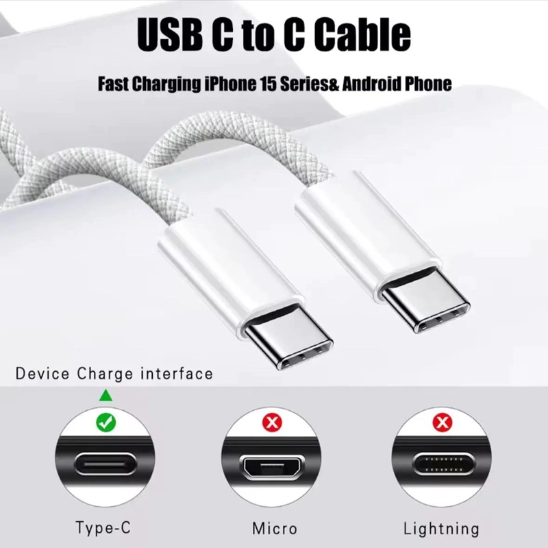 CABLE TIPO C A TIPO C 60W TRENZADO PARA IPHONE 15 Y 16 - 4