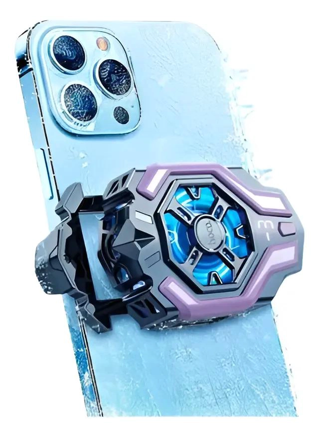 ENFRIADOR GAMER RGB PARA CELULAR GM26 GRIS Y PURPURA - 3