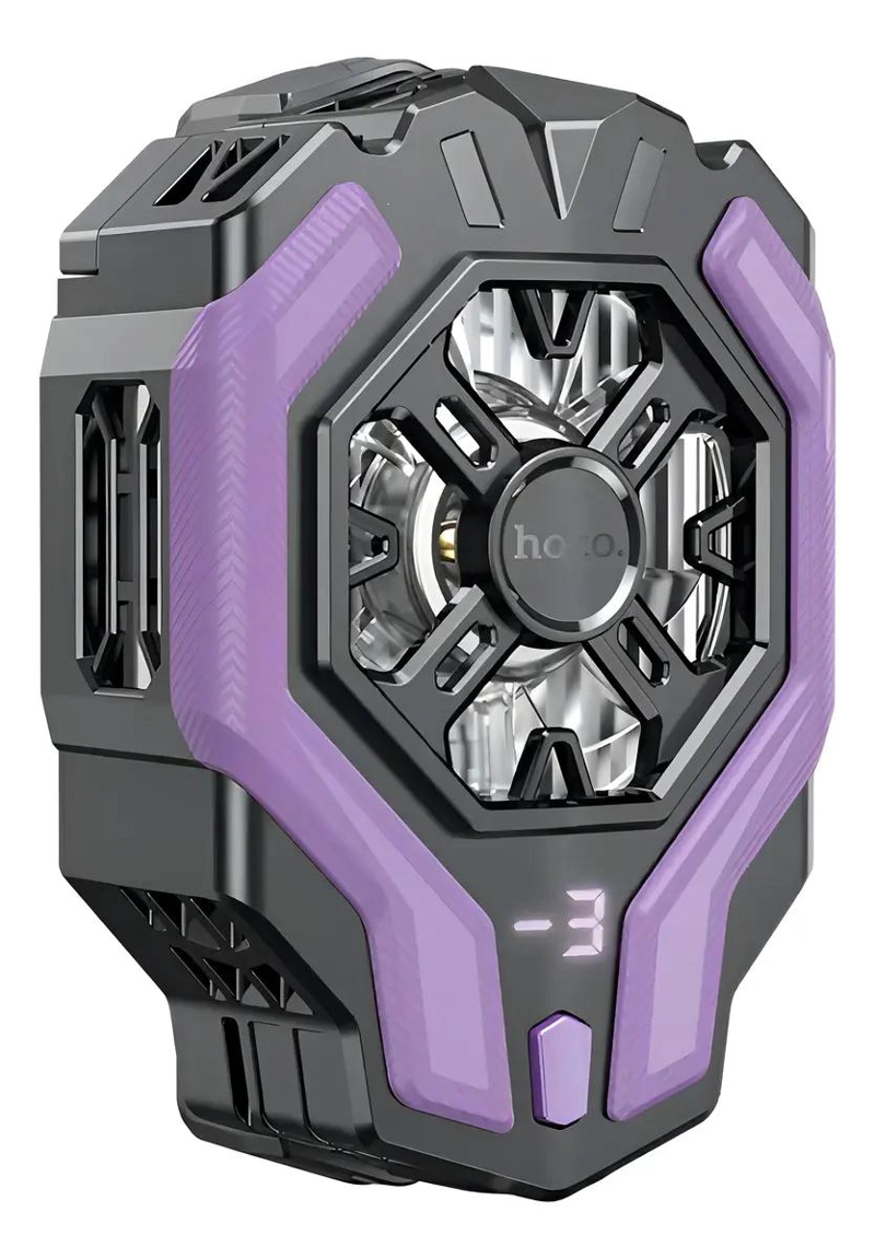 ENFRIADOR GAMER RGB PARA CELULAR GM26 GRIS Y PURPURA - 4