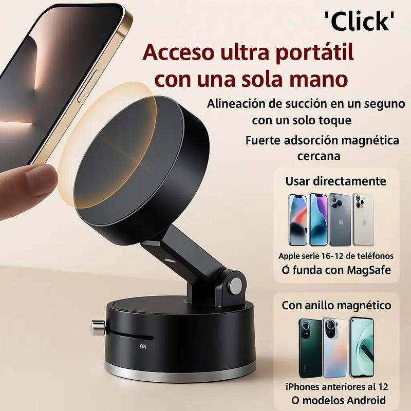 SOPORTE MAGNE TICO PARA TELE FONO CON VENTOSA 360° - 3