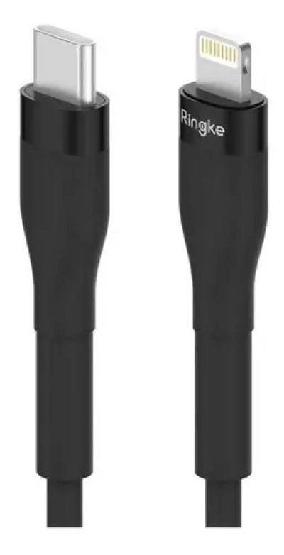 GENÉRICO CABLE USB-C A LIGHTNING CON CARGA RAPIDA PD 3.0 NEGRO