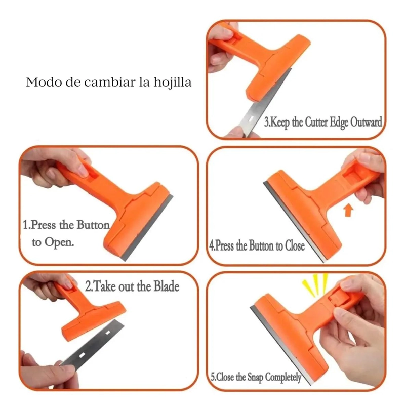 RASPADOR DE VIDRIO Y SUPERFICIES CON MANGO ANTIDESLIZANTE - 6