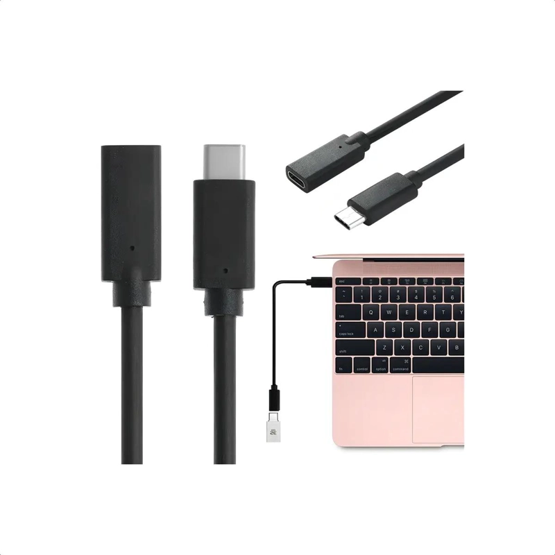 CABLE EXTENSION USB TIPO C 1M NEGRO - 2