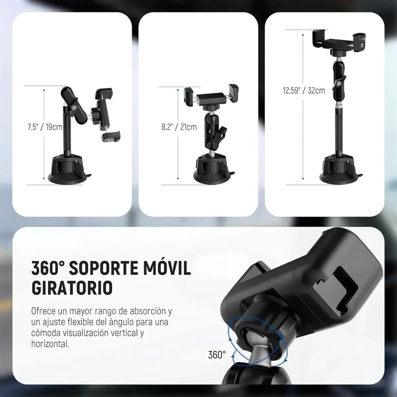 SOPORTE DE CELULAR PARA COCHE CON VENTOSA GIRATORIA - 2