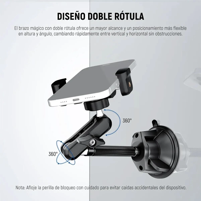 SOPORTE DE CELULAR PARA COCHE CON VENTOSA GIRATORIA - 3