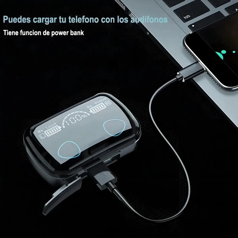 AUDIFONOS INALAMBRICOS BLUETOOTH V5.1 CON POWERBANK 2000M - 5