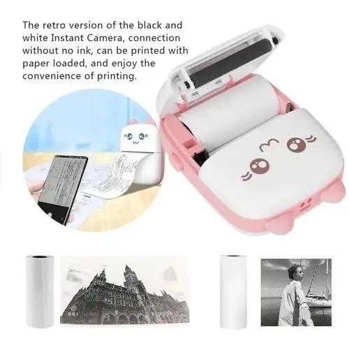 MINI IMPRESORA TE RMICA PORTATIL BLUETOOTH CON 11 ROLLOS - 2