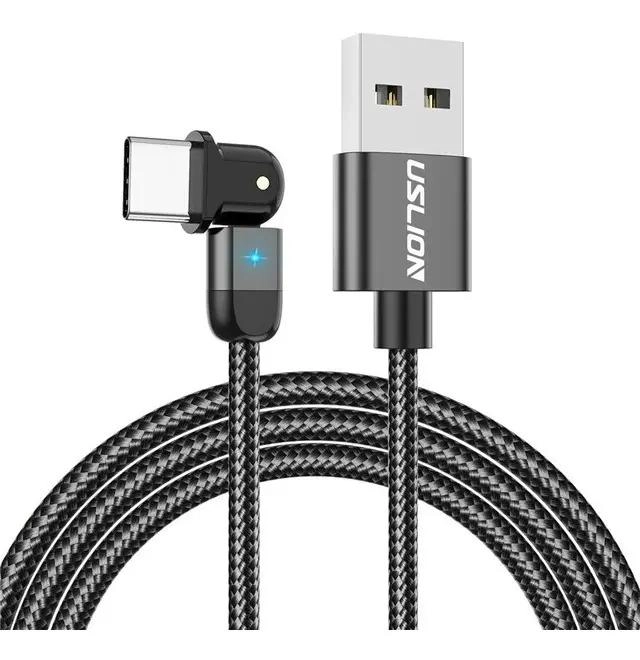 GENÉRICO CABLE USB TIPO C CORTO 50 CM 3A FLEXIBLE 90 GRADOS