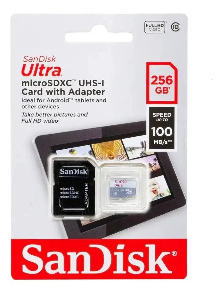 MEMORIA MICRO SD 256GB CLASE 10 FULL HD PARA CELULAR - 2