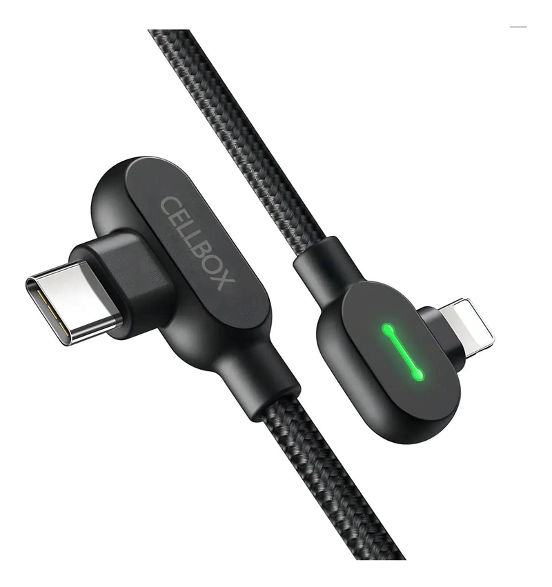 CABLE USB TIPO C A LIGHTNING 90° PARA CARGA RAPIDA - 2