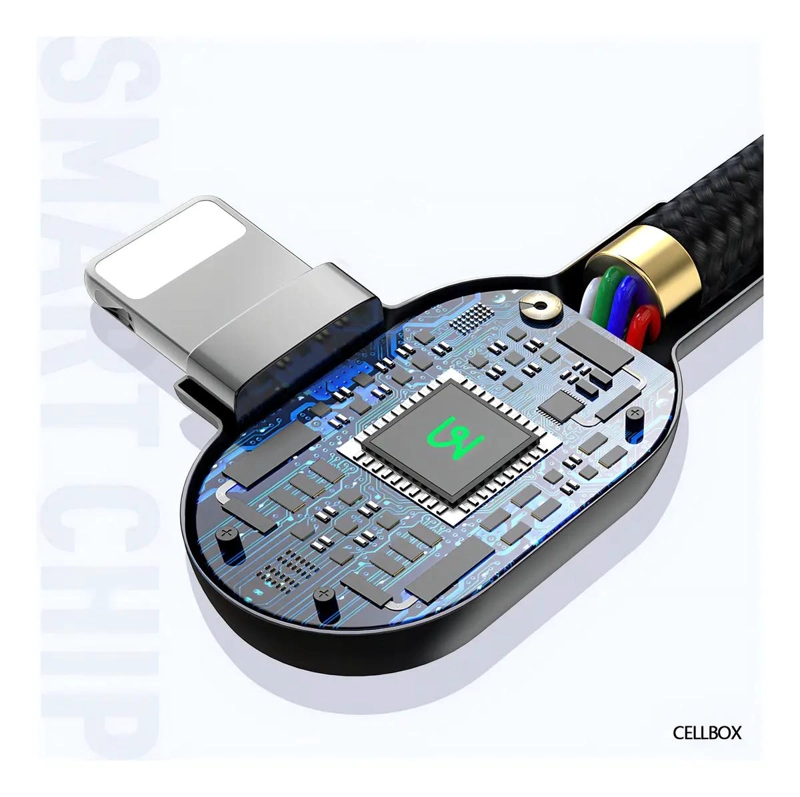 CABLE USB TIPO C A LIGHTNING 90° PARA CARGA RAPIDA - 3