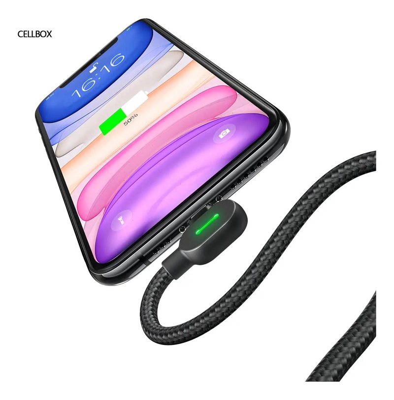 CABLE USB TIPO C A LIGHTNING 90° PARA CARGA RAPIDA - 5