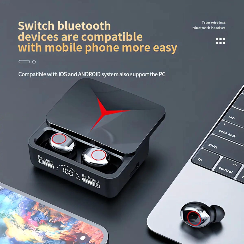 AUDIFONOS INALAMBRICOS M90 PRO TWS BLUETOOTH 5.3 NEGRO - 5