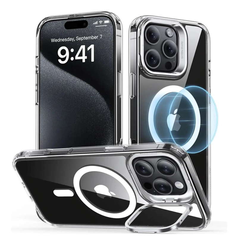 GENÉRICO CARCASA HIBRIDA CON SOPORTE PARA IPHONE 16, 16 PRO Y MAX
