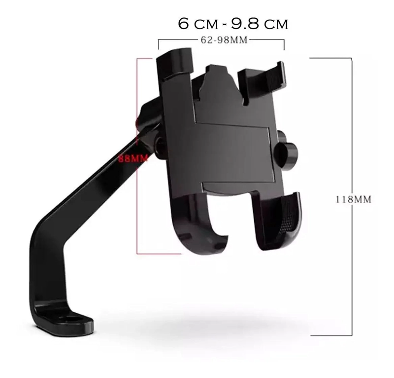 SOPORTE METALICO PARA CELULAR EN MOTO CON ROTACION 360° - 4