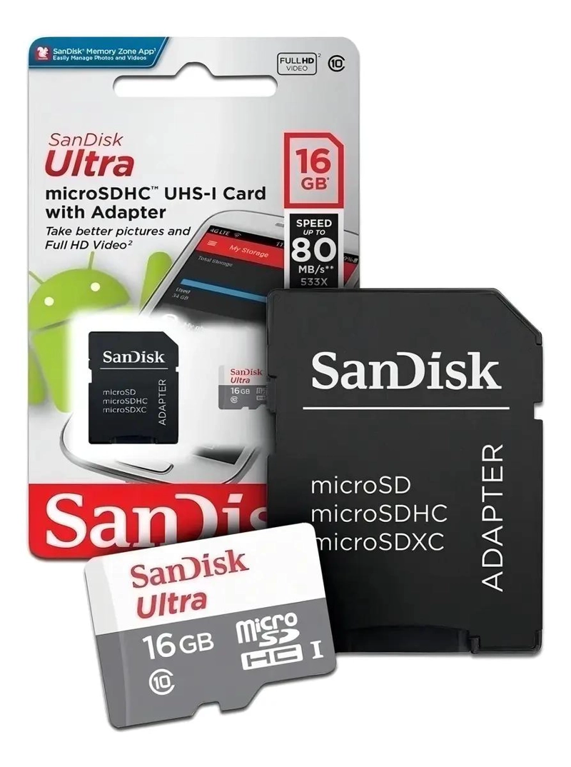 MEMORIA MICRO SD ULTRA 16GB CON ADAPTADOR - 4