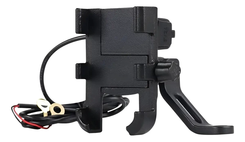 GENÉRICO PORTA TELE FONO METALICO PARA MOTOCICLETA CON USB 5V 2.1A