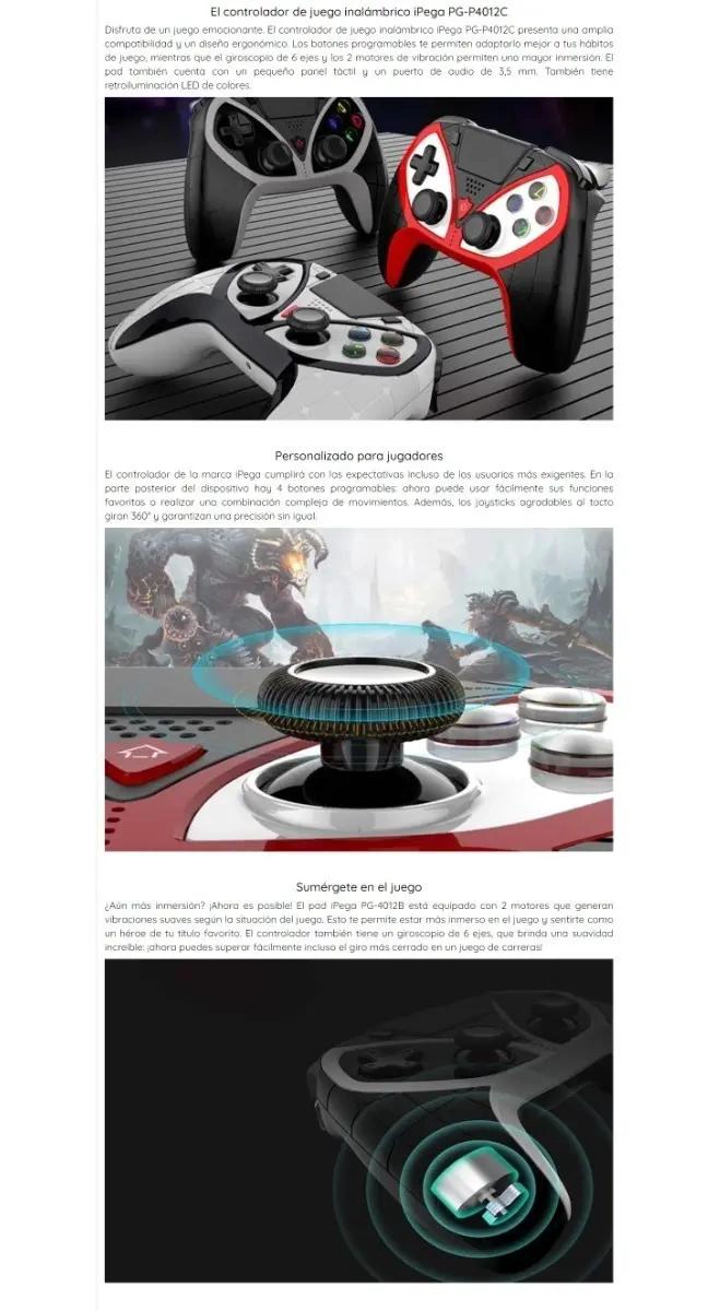 GAMEPAD BLUETOOTH PARA PC Y CELULARES ANDROID IOS - 5