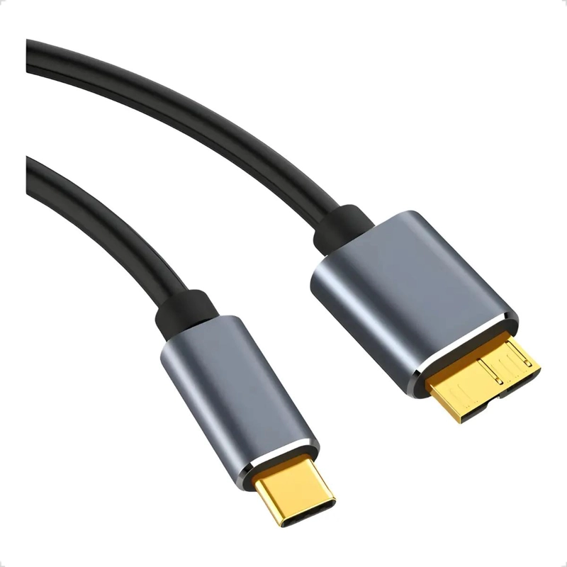 GENÉRICO CABLE USB 3.0 C A MICRO B 2M NEGRO PLATA PARA DISCO
