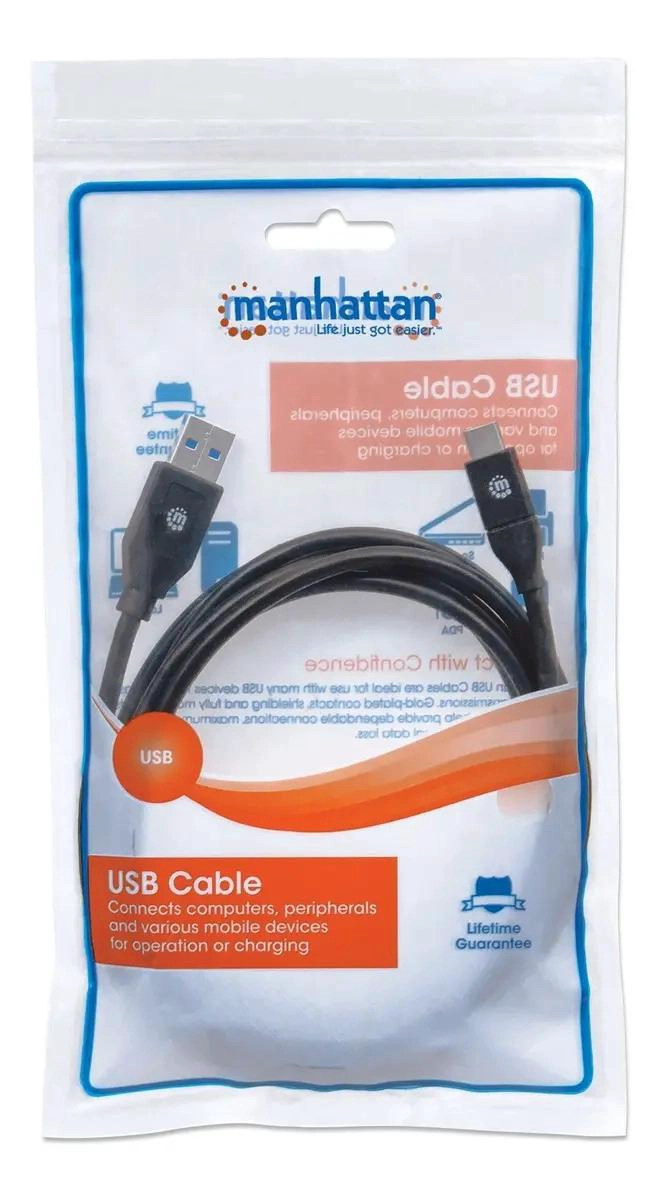 CABLE USB TIPO C A USB 3.0 DE 2 METROS NEGRO - 2