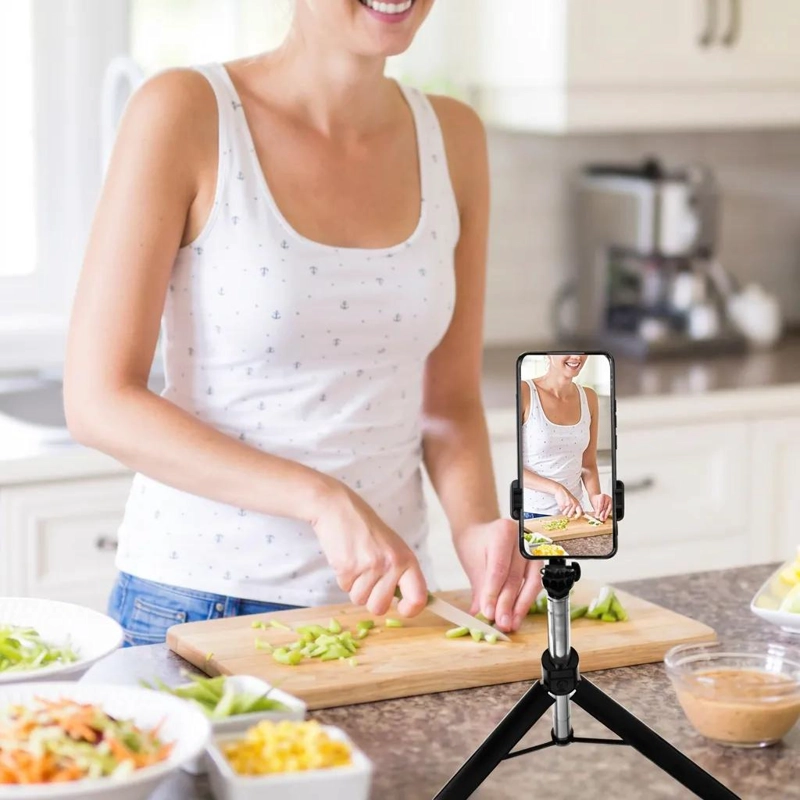 TRIPODE PLEGABLE PARA CELULAR CON PALO SELFIE Y ESTABILIZ - 4