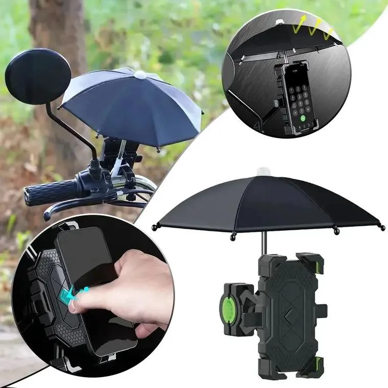 SOPORTE PARA CELULAR CON PARAGUAS PARA MOTO O BICICLETA - 2