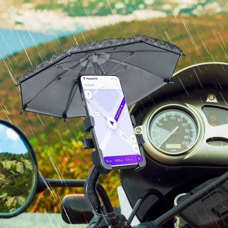 SOPORTE PARA CELULAR CON PARAGUAS PARA MOTO O BICICLETA - 5