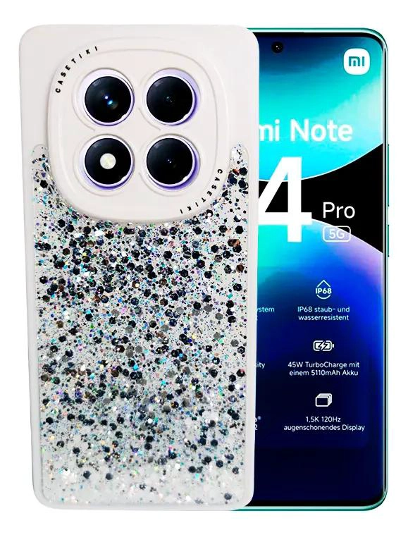CARCASA GLITTER CON POP SOCKET PARA REDMI NOTE 14 PRO - 1