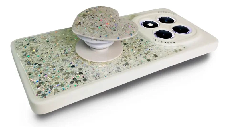 CARCASA GLITTER CON POP SOCKET PARA REDMI NOTE 14 PRO - 2