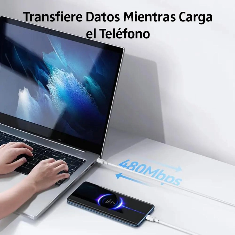 CABLE USB TIPO C A USB C COMPATIBLE CON IPHONE Y SAMSUNG - 5