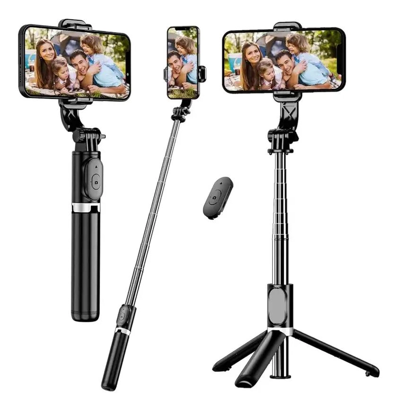 KIT MONOPOD BLUETOOTH CON TRIPODE PARA SELFIES - 1