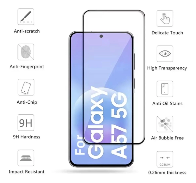 CARCASA SILICONA SLIM PARA SAMSUNG A57 5G CON LAMINA VIDR - 3