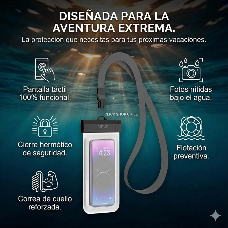 FUNDA IMPERMEABLE PARA TELE FONO SUMERGIBLE - 4