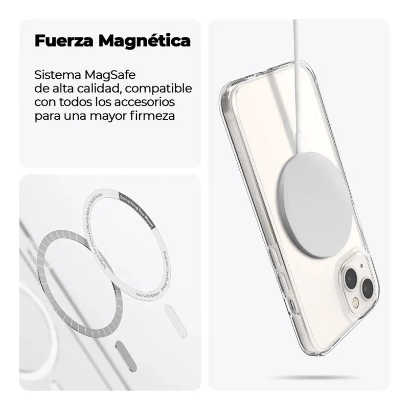 CARCASA ANTIGOLPES CLEAR REFORZADA PARA IPHONE 13 CON MAG - 3