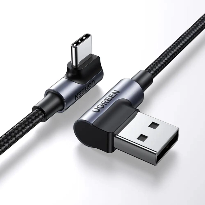 GENÉRICO CABLE USB-A A USB-C TRENZADO 2M 3A NEGRO