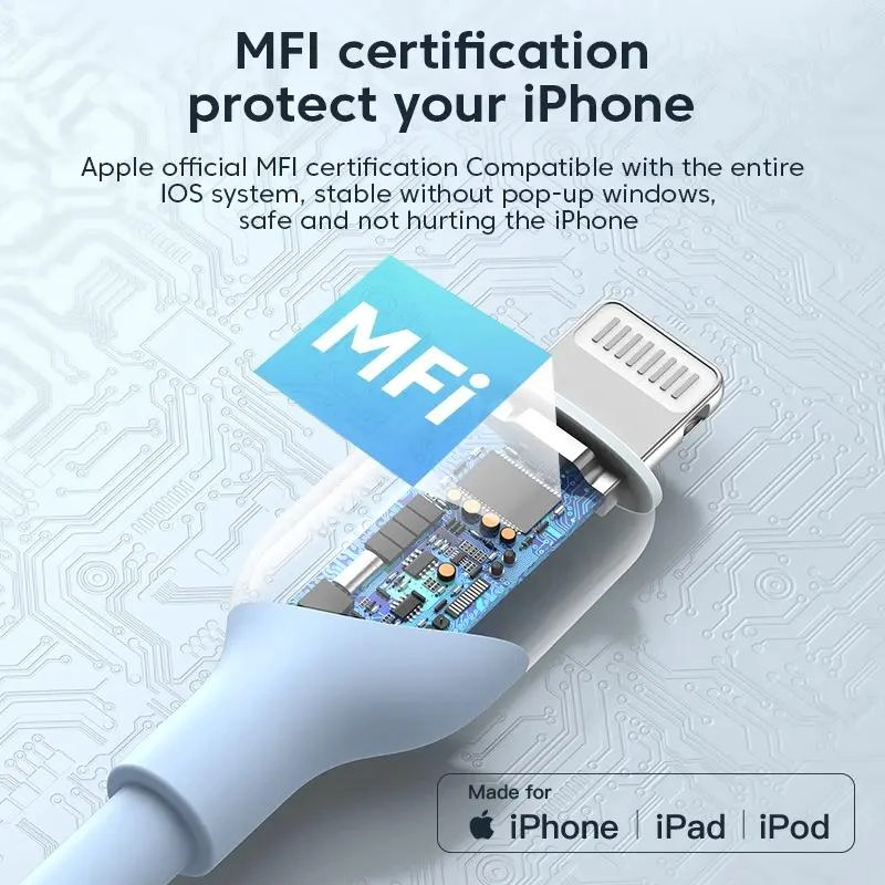 CABLE TIPO C A LIGHTNING PARA IPHONE CON CARGA RAPIDA 30W - 5