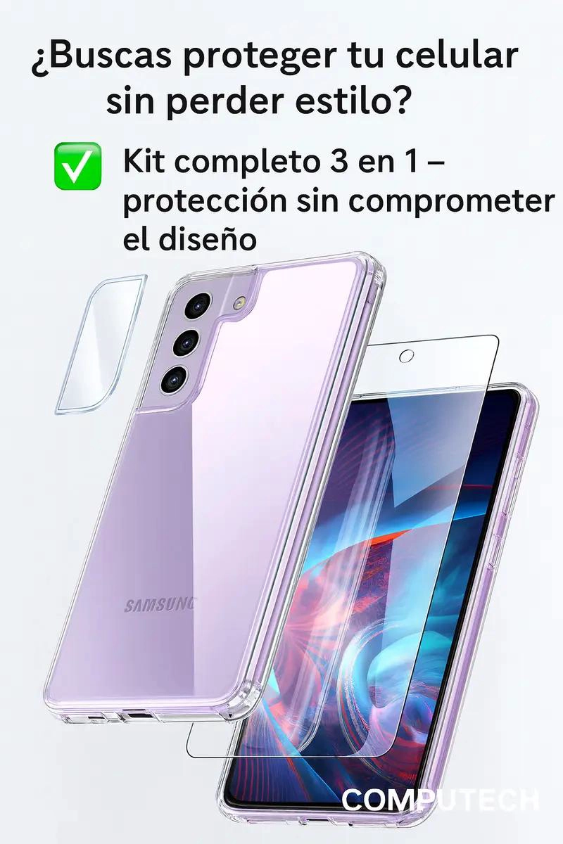 KIT PROTECTOR PARA SAMSUNG GALAXY S21 FE CON CARCASA Y LA - 4