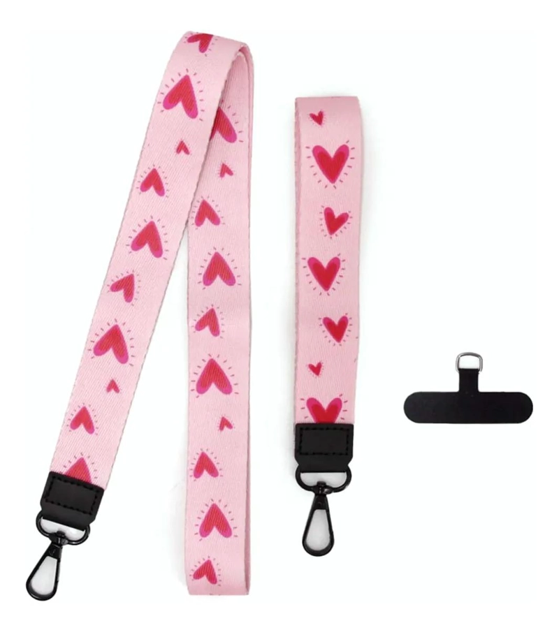 GENÉRICO STRAP COLGANTE UNIVERSAL PARA CELULAR DISEÑO ROSADO
