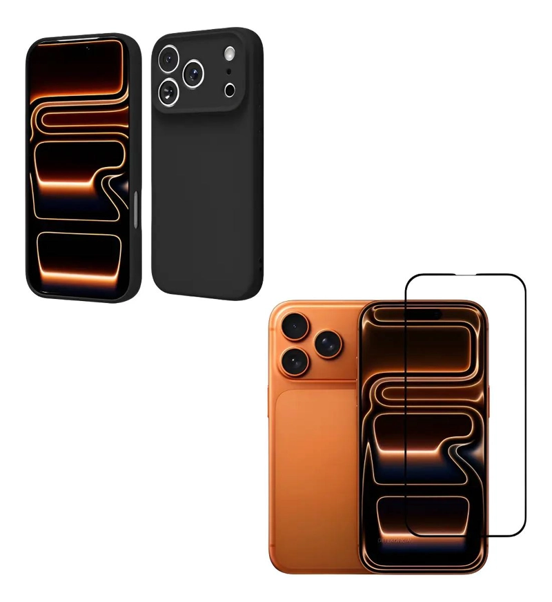 GENÉRICO CARCASA DE SILICONA COLOR PARA IPHONE CON LAMINA
