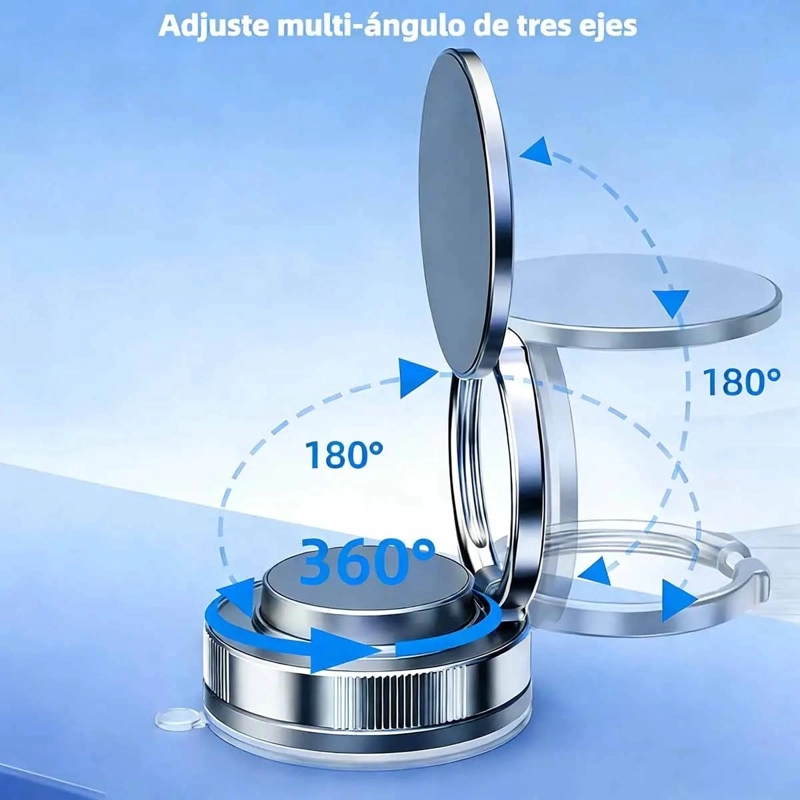 SOPORTE MAGNE TICO CON VENTOSA 360° PARA CELULAR EN SUPERFICIES LISAS - 2