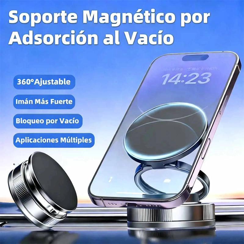 SOPORTE MAGNE TICO CON VENTOSA 360° PARA CELULAR EN SUPERFICIES LISAS - 4