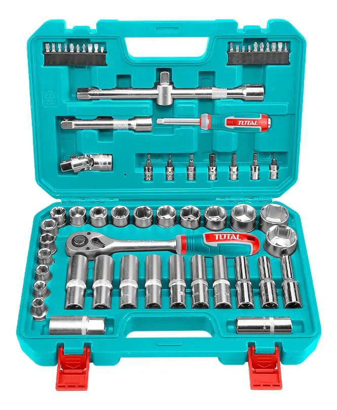 GENÉRICO SET DE 62 LLAVES DE DADOS 1/2 COLOR TURQUESA