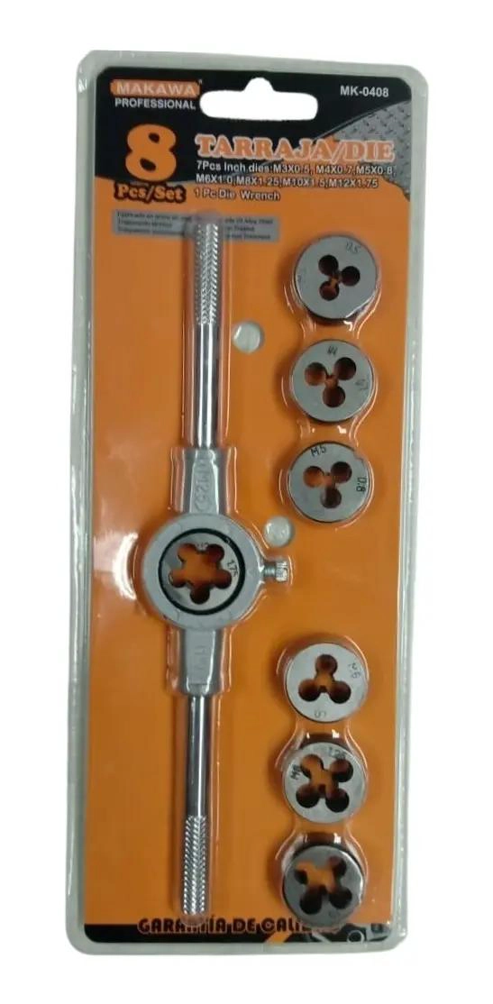 TARRAJA HEMBRA SET 8 PIEZAS CON LLAVE - 1