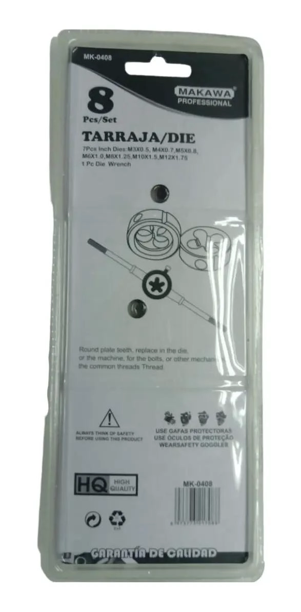 TARRAJA HEMBRA SET 8 PIEZAS CON LLAVE - 2