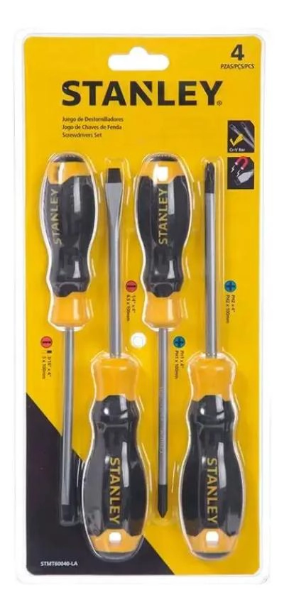 JUEGO DE DESARMADORES 4 PIEZAS CON MANGO ERGONOMICO - 1