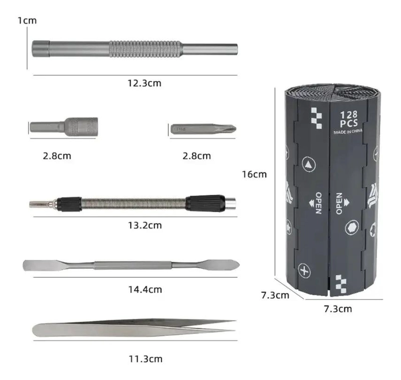 KIT DE BROCAS Y PUNTAS DE DESTORNILLADOR 128 PIEZAS - 7