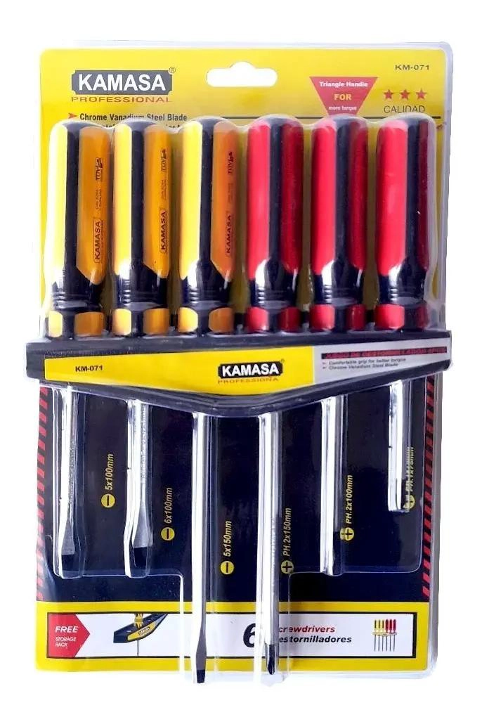 SET DE 6 DESTORNILLADORES CON MANGO ERGONOMICO - 1