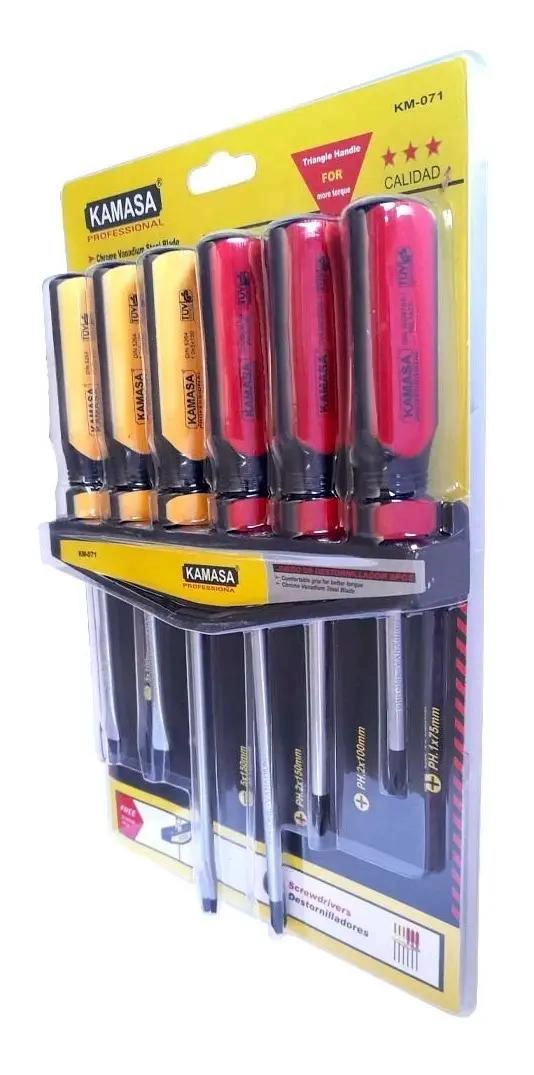 SET DE 6 DESTORNILLADORES CON MANGO ERGONOMICO - 2